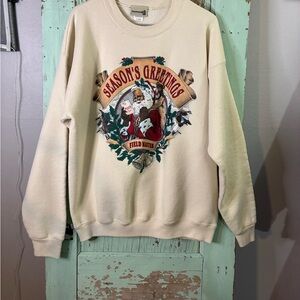 VTG women’s field master season’s greetings cream sweatshirt